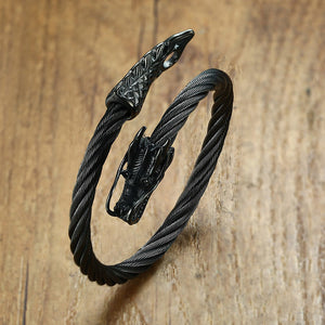 Twisted Cable Dragon Cuff Bracelet