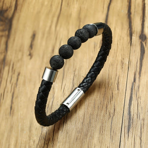 Beads and Braid Leather Bracelet