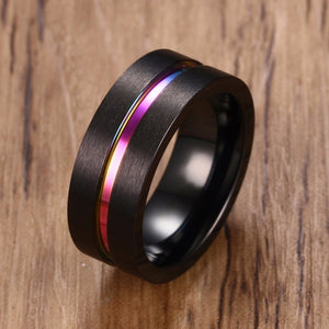 Flat Black Stainless Steel Ring