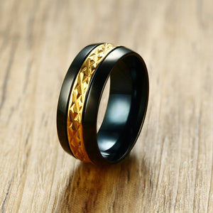 Black Stainless Steel Men's Ring