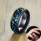 Men's FIDGET Black Rings