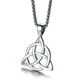 Black Celtic Irish Triquetra Knot Pendant Necklace